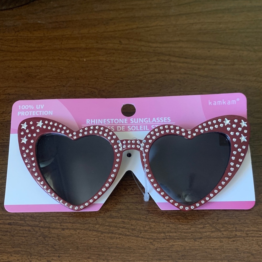 NWOT KamKam Raspberry Rhinestone Sunglasses
